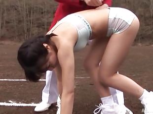 Athletic outdoor sex helps the Japanese girl get into shape