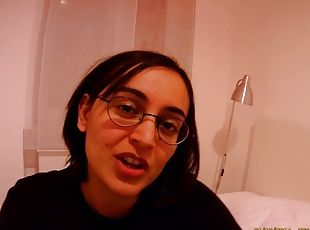 Nerdy teen changes to a slut for a porn shoot