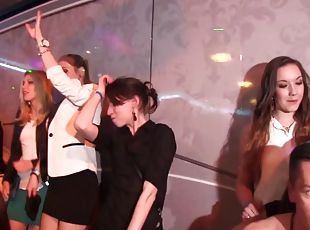 Beautiful women fucked passionately at a crazy night club