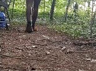 Buck showing off on the trail