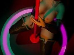 Red Hot Succubus Demon Girl Pole dancing  3D Porn