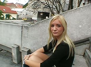 Impressive Blowjob and Hardcore Action in Public POV with Stunning Blonde