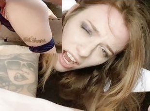 Step bro fills step sisters pussy with a dripping creampie she gets stuck and she smiles as he cuts
