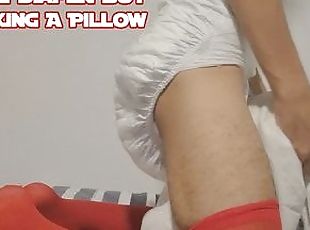 ABDL Diaper Boy Fucking A Pillow!