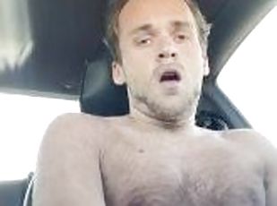 Hot College Guy Cumming in Car