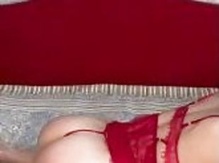 Sexy Mom in Red Lingerie Want Be Fucked So Hard in All Her Holes