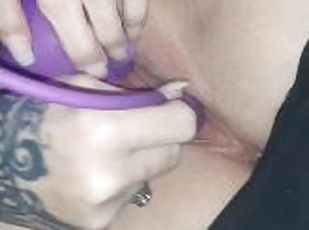 PAWG pussy plays wit dildo in wet pussy and ass and daddy eats the pussy