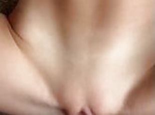 Trying To Stay Quiet - Perfect Brunette Takes Huge Creampie (18 Years Old)