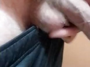 Hung male pissing and jacking off