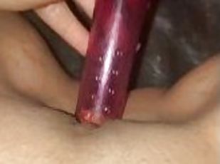 Dildo tight pink pussy makes her feel nasty