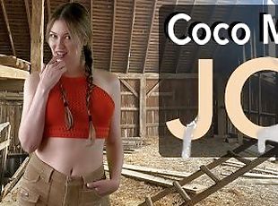 Coco Mars gives you a handjob in a barn