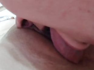 Gentle cunnilingus. The man licks until the orgasm of the girl