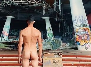 Hot crazy man goes naked into an abandoned building Part 2